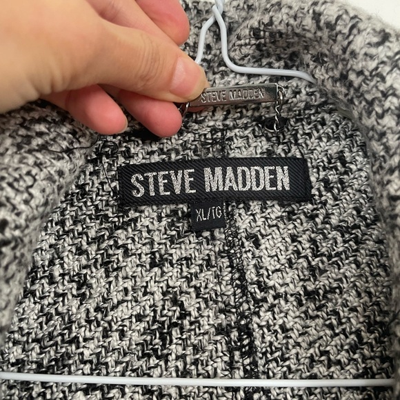 Steve Madden Women's Black and White Pea Coat ladies XL - Picture 2 of 7